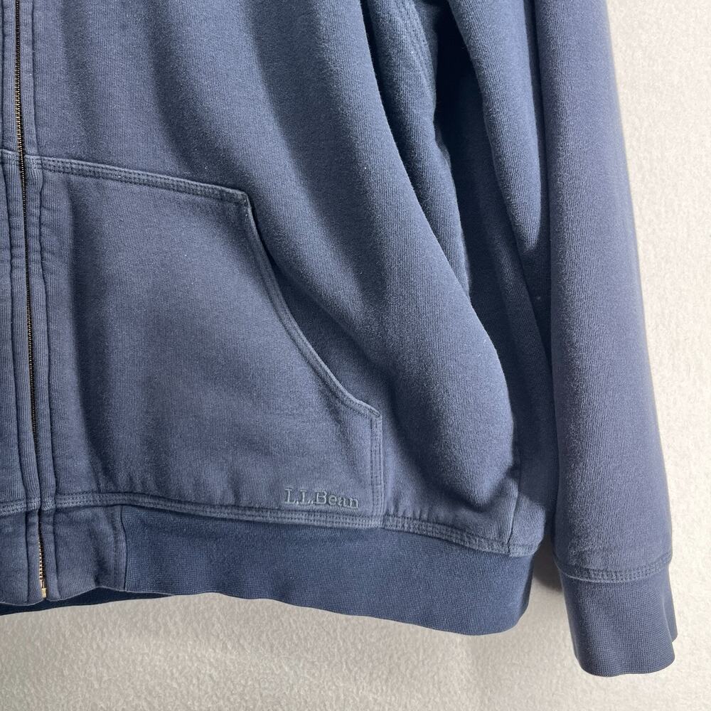 LL BEAN Hoodie Mens XLT Katahdin Iron Works Sweatshirt Fleece Lined Zip Up Blue - Picture 7 of 11